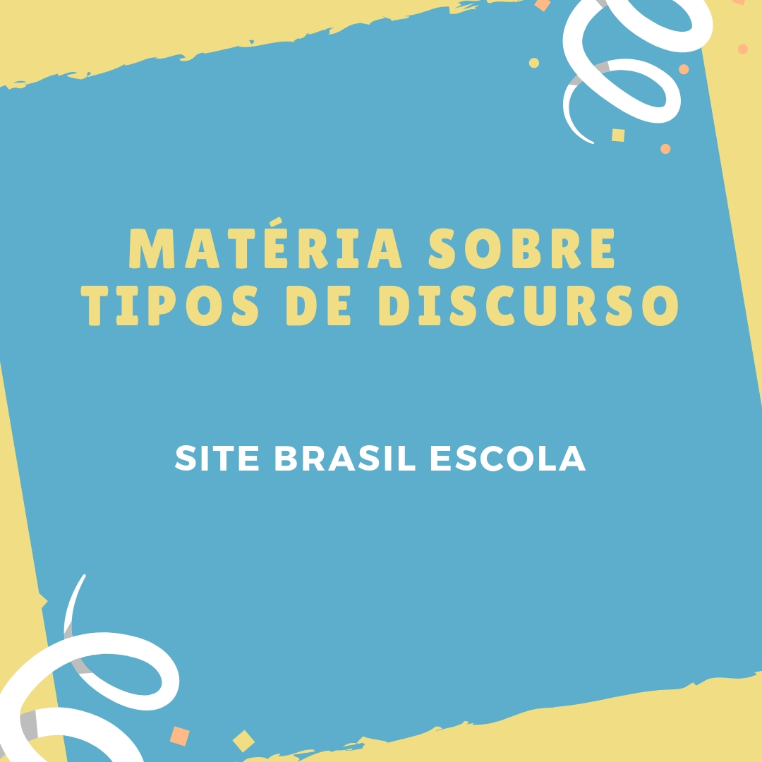 matéria sobre tipos de discurso